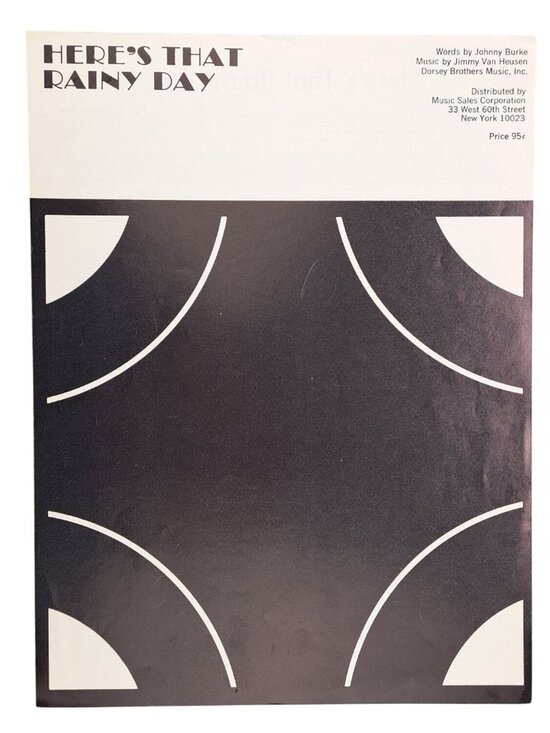 Music Sales Corporation Other - Vintage Here's That Rainy Day Sheet Music Jimmy Van Heusen 1953 Carnival Flander